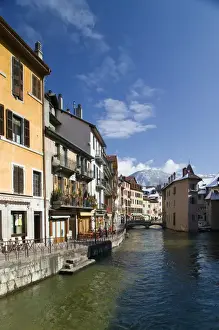 Annecy Prints: FRANCE-French Alps (Haut-Savoie)-ANNECY: Buildings along the Thiou River / Old Annecy