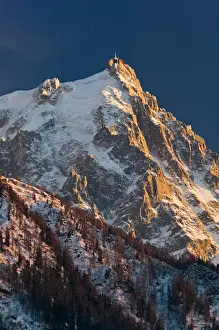 FRANCE-French Alps (Haute-Savoie)-CHAMONIX-MONT-BLANC: View towards Aiguille du Midi Peak (elev
