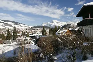 FRANCE-French Alps (Haute-Savoie)-MEGEVE: Ski Resort View from Calvaire Hill / Winter