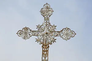 Images Dated 23rd June 2019: France, Giverny. Detail of iron cross. Credit as: Wendy Kaveney / Jaynes Gallery /
