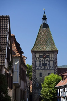 Images Dated 11th October 2010: France, Haut-Rhin, Alsace Region, Alasatian Wine Route, Bergheim, town detail