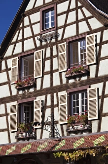 France, Haut-Rhin, Alsace Region, Alsatian Wine Route, Kaysersberg, town detail