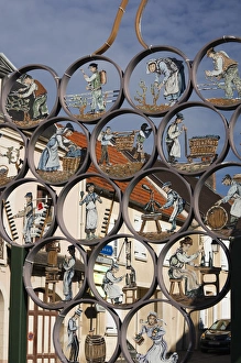 Images Dated 7th October 2010: France, Marne, Champagne Region, Chatillon sur Marne, winemaking artwork
