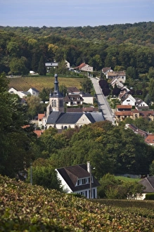 Images Dated 7th October 2010: France, Marne, Champagne Region, St-Martin de Ablois, town overview
