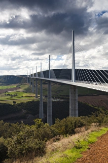 Images Dated 17th October 2010: France, Midi-Pyrenees Region, Aveyron Department, Millau, Millau Viaduct Bridge
