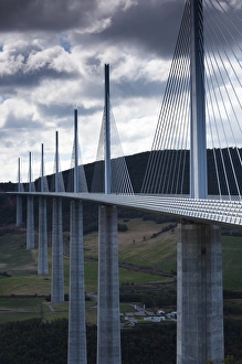 Images Dated 17th October 2010: France, Midi-Pyrenees Region, Aveyron Department, Millau, Millau Viaduct Bridge