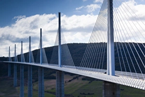 High Way Prints: France, Midi-Pyrenees Region, Aveyron Department, Millau, Millau Viaduct Bridge