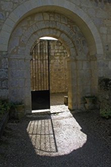 Judith Haden Prints: France, Midi-Pyrenees region, Gers Department. Outside the old Romanesque chapel of St