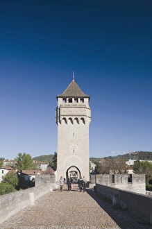 Images Dated 26th October 2010: France, Midi-Pyrenees Region, Lot Department, Cahors, Pont Valentre, midieval bridge