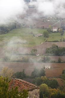 Images Dated 24th October 2010: France, Midi-Pyrenees Region, Tarn Department, Cordes-sur-Ciel, elevated view of