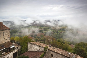 Images Dated 24th October 2010: France, Midi-Pyrenees Region, Tarn Department, Cordes-sur-Ciel, elevated view of