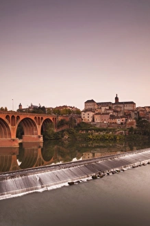 France, Midi-Pyrenees Region, Tarn Department, Albi, town overview by the Tarn River
