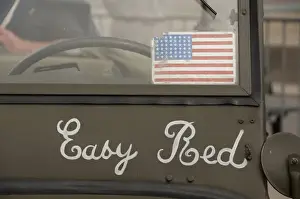 Images Dated 6th June 2010: France, Normandy, Arromanches. 66th Anniversary of D-Day. Vintage US jeep