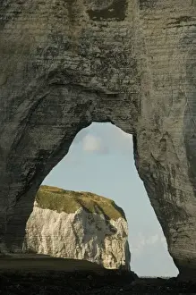 English Channel Prints: France, Normandy, Etretat, Manneporte Arch and headland