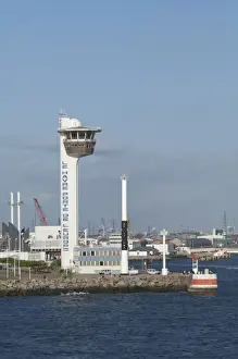 Oceanfront Prints: France, Normandy, La Havre. Port of La Havre control tower