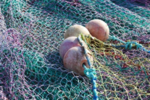 France, Normandy Region, Manche Department, Granville, port, fishing nets