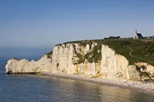 Images Dated 27th May 2012: France, Normandy Region, Seine-Maritime Department, Etretat, Falaise De Amont cliffs