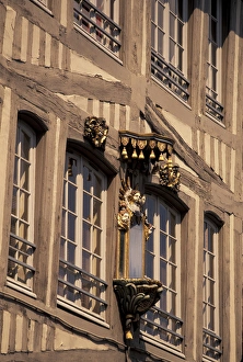 Normandy Prints: FRANCE, Normandy Rouen Old Building Details