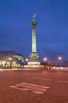 Opera Prints: FRANCE-PARIS-Bastille Area: Place de la Bastille-July Column (b. 1833) & New Bastille