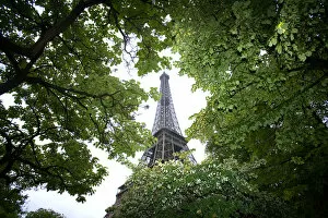 France, Paris. Close-up of portion of Eiffel Tower in daytime. Credit as: Jim Zuckerman