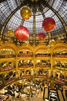 Shopper Prints: France, Paris, Galleries Lafayette department store, dome interior