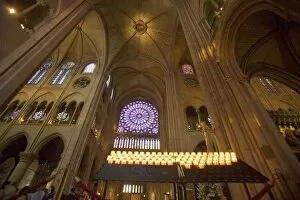 France, Paris. Interior of Notre Dame Cathedral. Credit as: Jim Zuckerman / Jaynes