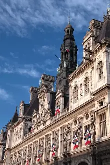 Hotel De Ville Prints: France, Paris, The main facade of Hotel de Ville the city hall of Paris