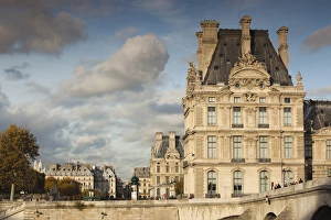 Ile De France Prints: France, Paris, Musee du Louvre building in autumn