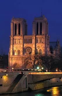 France. Paris. Notre-Dame at dusk