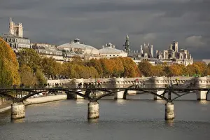 Ile De France Prints: France, Paris, Seine River, Pont des Arts and Pont Neuf bridges