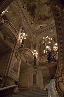 Chandelier Prints: France, Paris. View of ornate interior of Opera Garnier