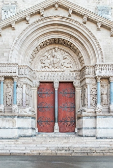 Provence Prints: France, Provence, Arles. Saint-Trophime Church (formerly the cathedral of Arles completed in the 15th century)