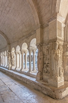 Provence Prints: France, Provence, Arles. Saint Trophime Cloister (Cloitre Saint-Trophime) completed in the 13th century