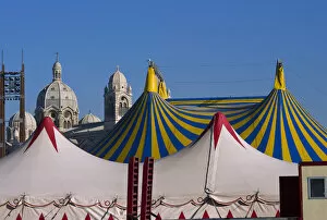 Images Dated 27th December 2007: France, Provence, Bouches du Rhone, Marseille, Cathedral la Mojor, circus tent