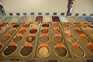 Images Dated 9th June 2009: France, Provence, Cannes. Display of spices for sale at a market. Credit as: Fred