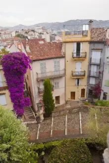 Rainy Prints: France, Provence, Cannes. Overview of residential area on rainy day. Credit as: Fred