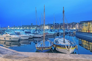 Provence Prints: France, Provence. Marseille. Old Port at dawn