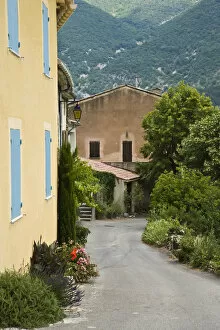 France, Provence. Road passing by houses