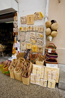 Images Dated 5th June 2009: France, Provence, St. Remy-de-Provence. Wares on display outside souvenir shop. Credit as
