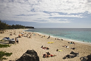 Watercraft Prints: France, Reunion Island, Boucan Canot, Boucan Canot beach