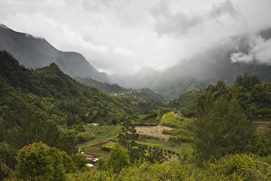 Images Dated 4th October 2008: France, Reunion Island, Cirque de Salazie, Salazie, mountain landscape off road D52
