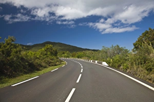 Rural Scene Prints: France, Reunion Island, La Montaigne, mornig view on D41 high road
