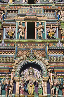Images Dated 9th October 2008: France, Reunion Island, St-Andre, Hindu temple de Petit-Bazaar