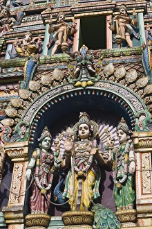 Images Dated 9th October 2008: France, Reunion Island, St-Andre, Hindu temple de Petit-Bazaar