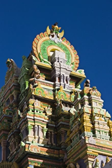 France, Reunion Island, St-Denis, detail of St-Denis Hindu Temple