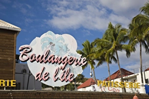 Images Dated 3rd October 2008: France, Reunion Island, St-Gilles-Les-Bains, bakery sign
