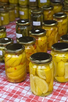 Images Dated 3rd October 2008: France, Reunion Island, St-Paul, Seafront Market, Reunion-made fruit preserves
