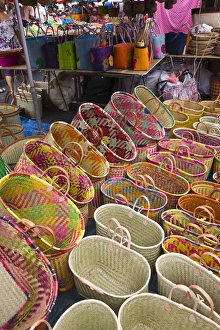 Images Dated 3rd October 2008: France, Reunion Island, St-Paul, Seafront Market, Reunion-made handbags