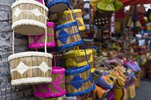 Images Dated 3rd October 2008: France, Reunion Island, St-Paul, Seafront Market, Reunion-made handbags