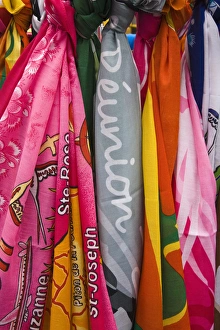 Images Dated 3rd October 2008: France, Reunion Island, St-Paul, Seafront Market, Reunion-made scarves